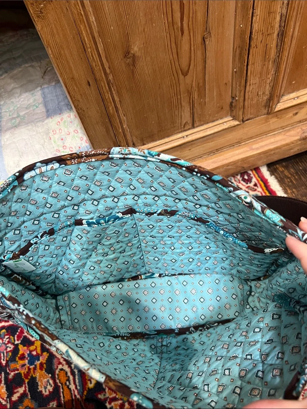 Vera Bradley Laptop Bag in Retired Java Blue Pattern